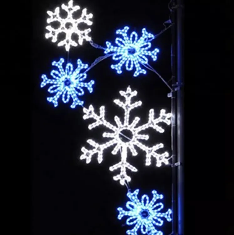 

Outdoor Festival Holiday Lighting Christmas Snowflake Decoration Led Pole Light LED Pole Mounted Motif Lights