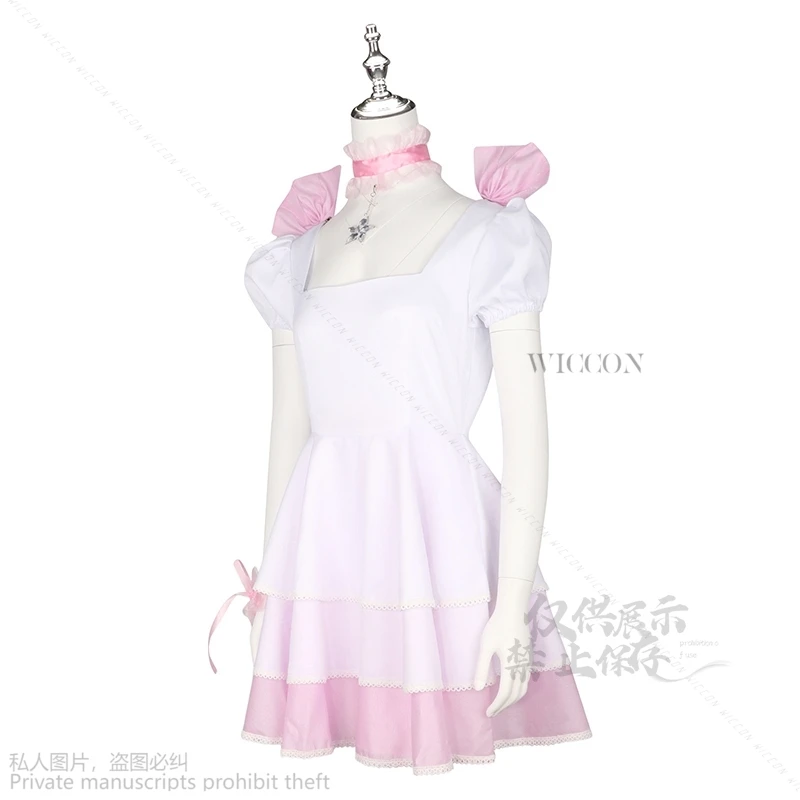 Anime Cardcaptor Sakura Cosplay Costume pour femme, KinomPain Sakura, perruque, rose, robe blanche, Lolita, Kawaii Kawaii, fête trempée