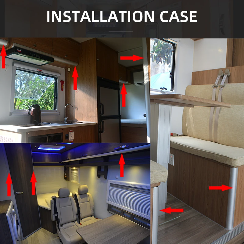 RV personalizado 17,7 ranhuras com ângulo de abertura duplo perfil de alumínio suspenso interno