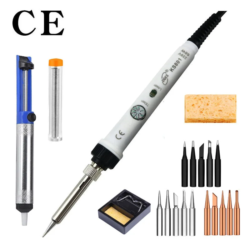 

60W Soldering Iron Tool Kit Professional Tin Welder Set 200-480℃ Adjustable With Indicator Light Phone Electronic Repair Tools