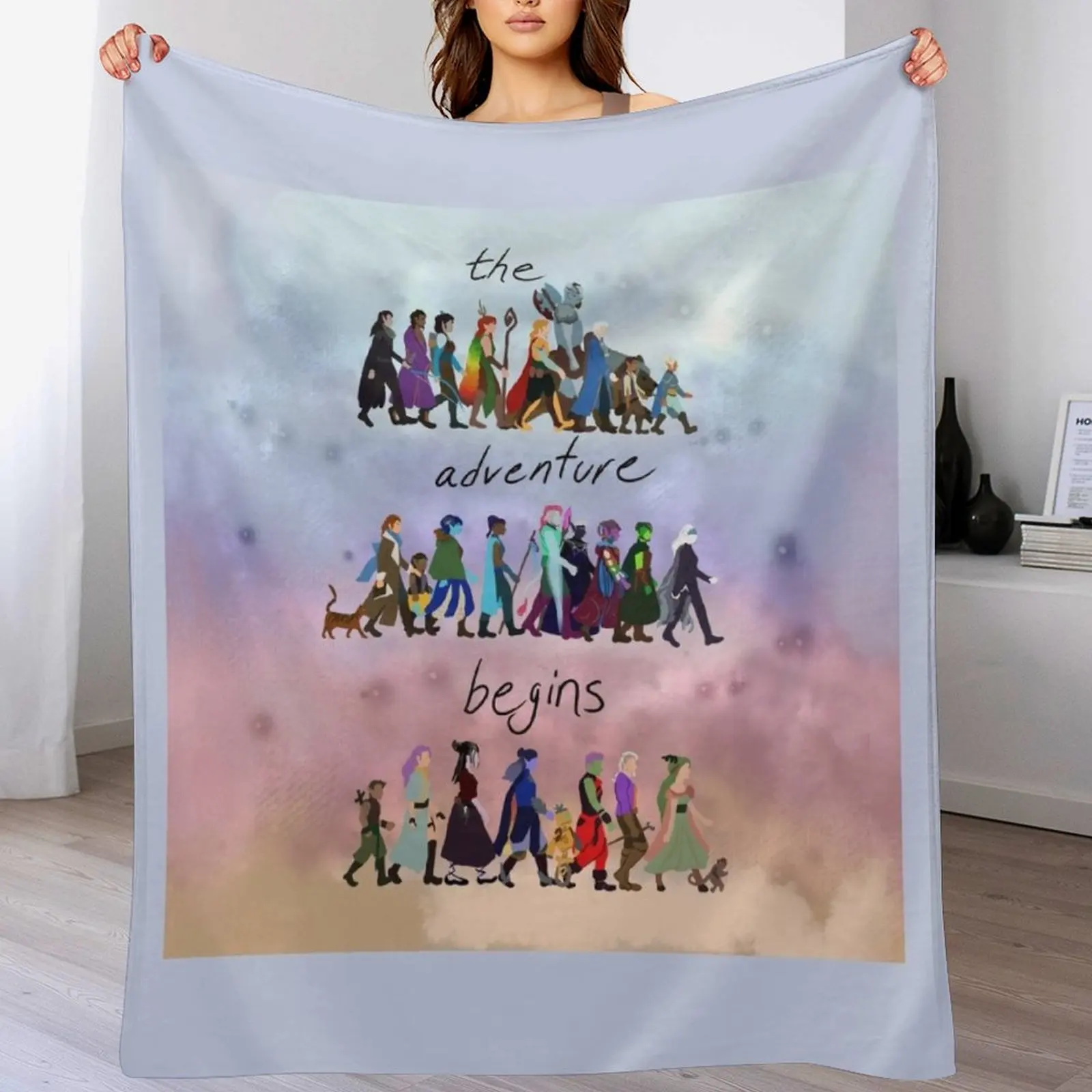 

The Adventure Begins Throw Blanket Large Soft wednesday Decorative Sofas Blankets