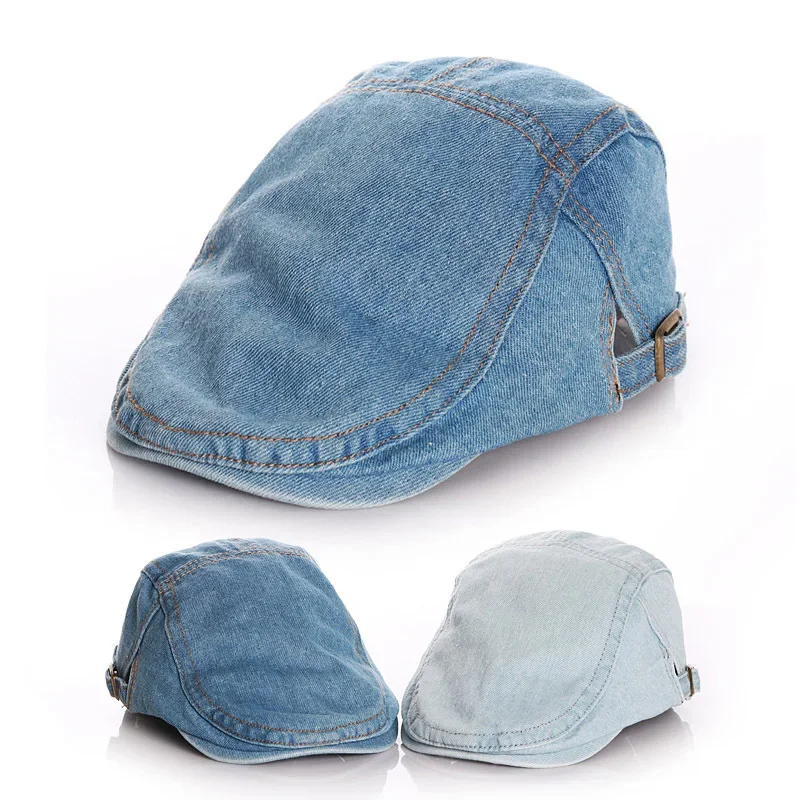 

Classic Denim Beret Cap for Children Autumn Winter Adjustable Cotton Cowboy Hats Vintage Boys Hats Kids Accessories 2-12 Years