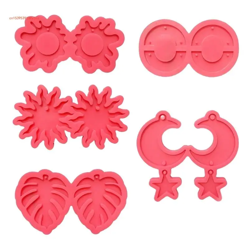 

Moon Leaf Earring Resin Molds Jewelry Epoxy Resin Silicone Mould for Keychain