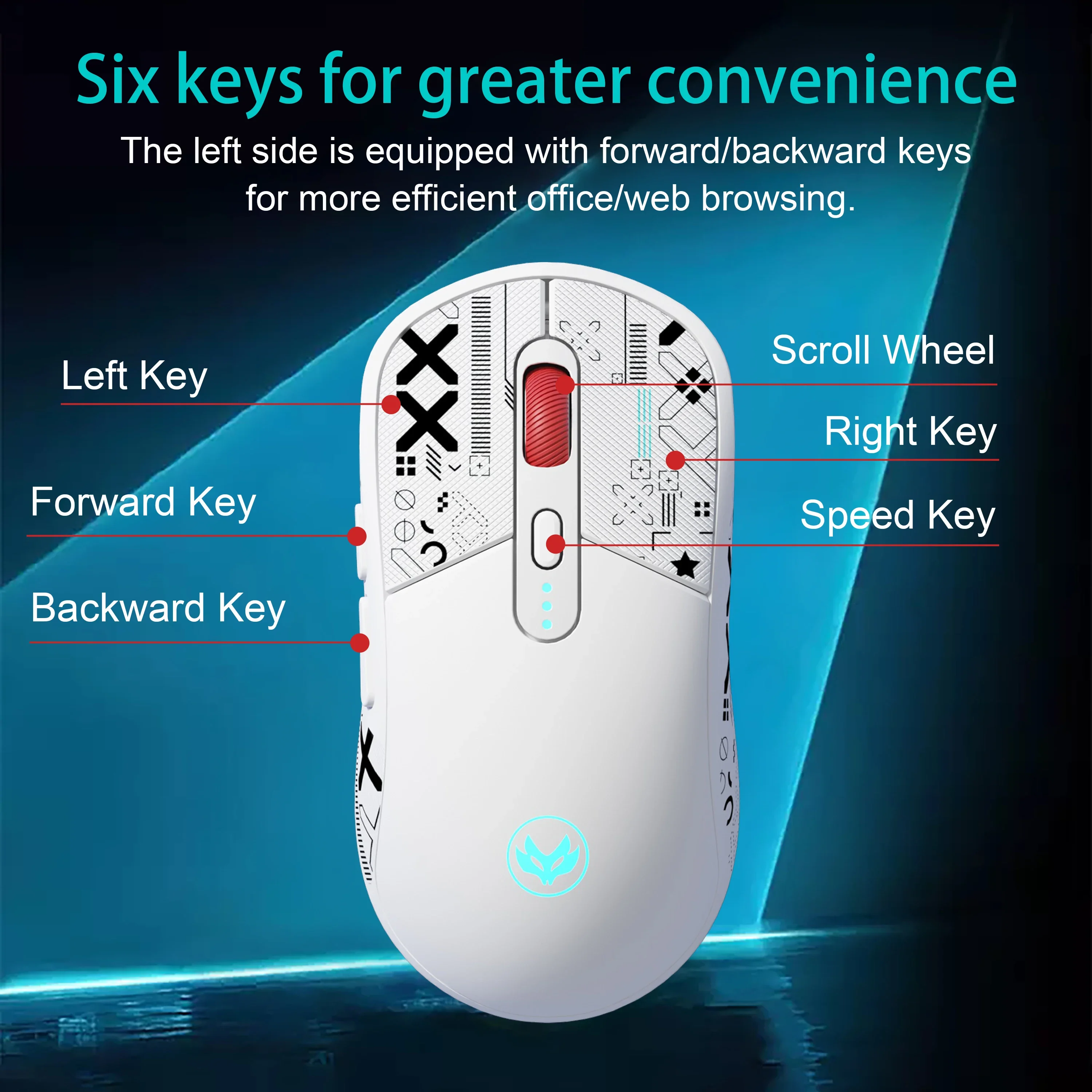 F20 Wireless Gaming Mouse Dual-mode connectivity Anti-slip and sweat-resistant 4-stage adjustable DPI Gaming-grade chip For PC