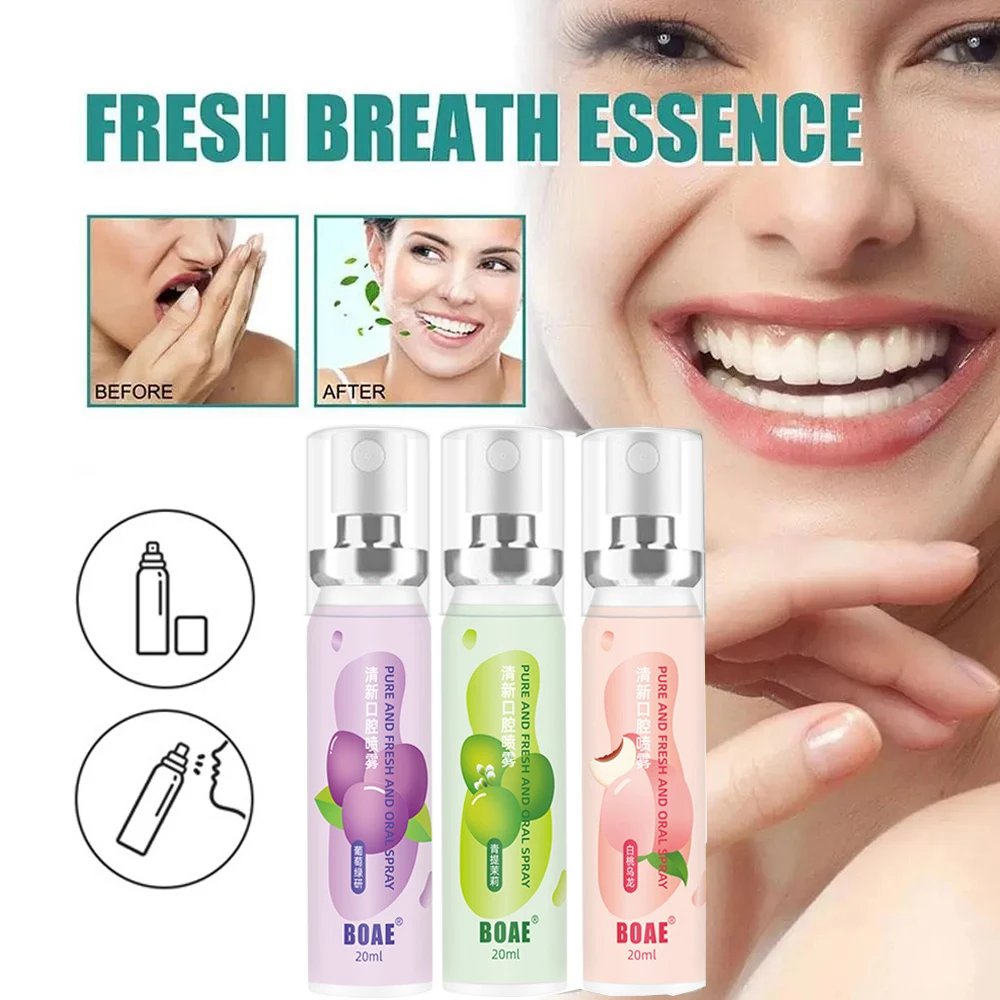 Fruit Flavor Fresh Oral Spray Grape Peach Breath Spray Mouth Freshener Remove Bad Breath Deodorant Peach Grapes Sweet Spray