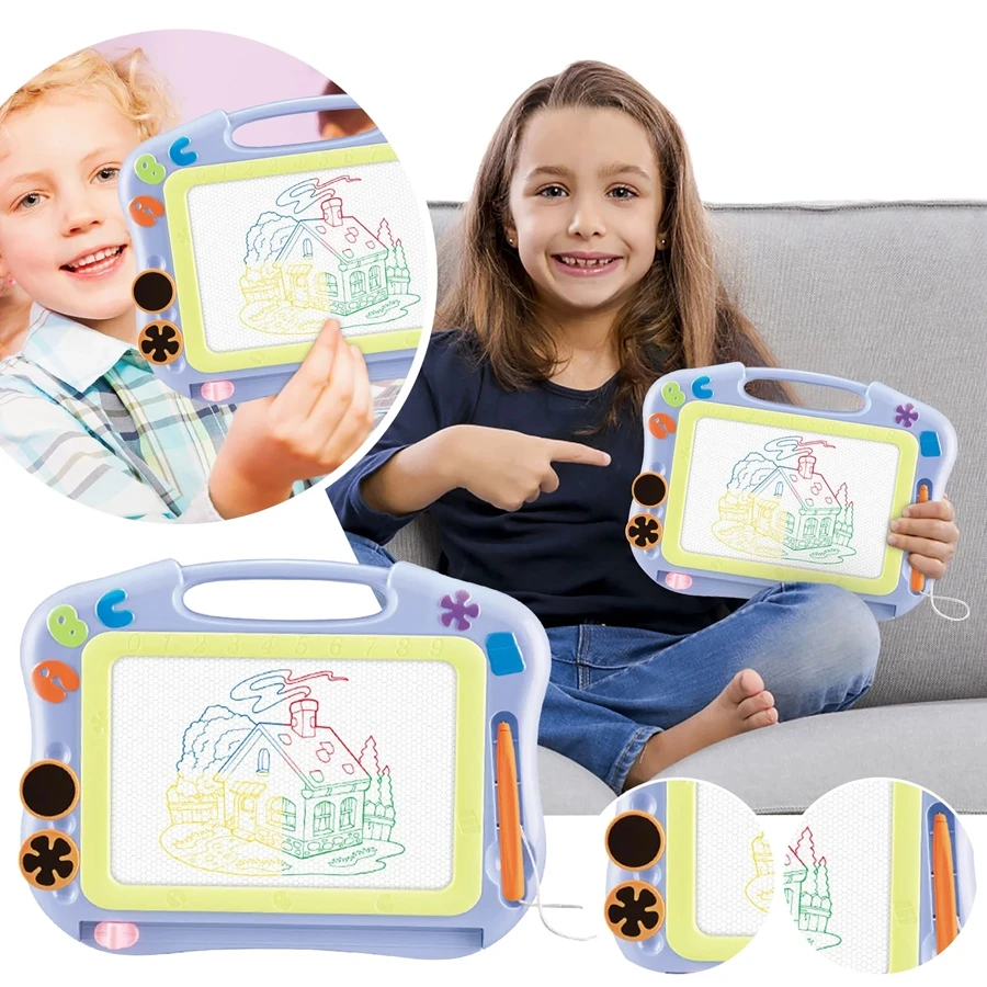 Magnetisches Zeichenbrett für Kleinkinder, großes Doodle-Brett mit Magnetperlen und Stift, Doodle-Brett, Lernspielzeug, Geburtstagsgeschenke