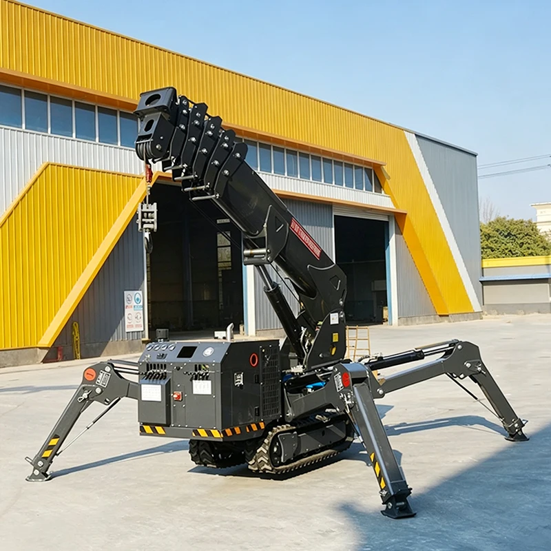 Offering Enhanced Visibility 3/5/6/8/12Ton Mini Crawler Spider Crane with Wireless Camera and Remote Monitor