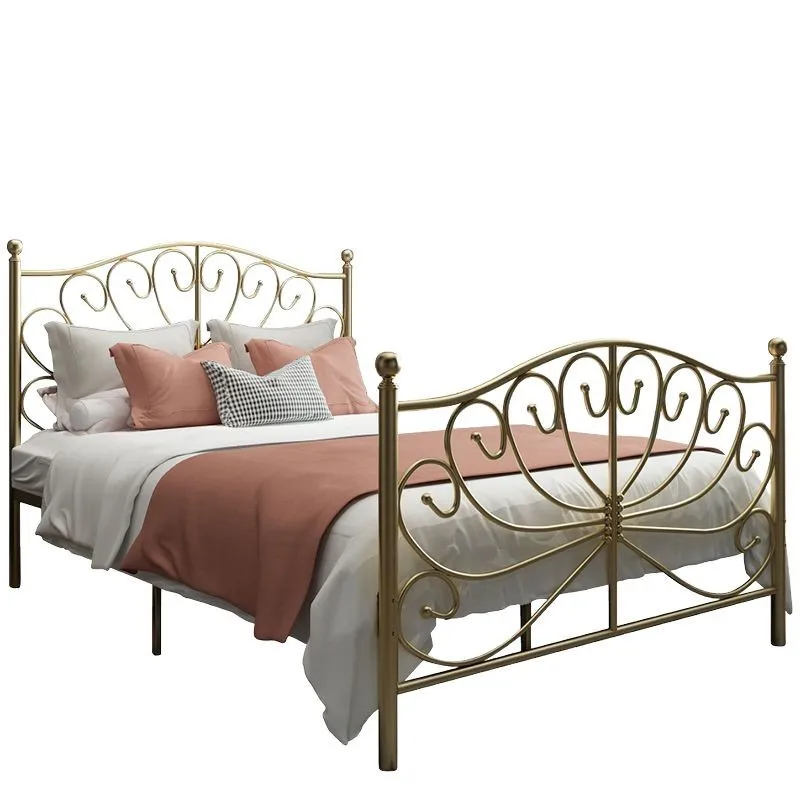 

Nordic ins Internet celebrity iron bed Modern simple princess Thickened wrought iron Single double bed 1.5 iron