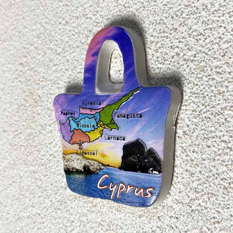 Cyprus Travel Souvenirs Home Improvement Items Collection Crafts bags, maps, scenery 3D stereo refrigerator magnets