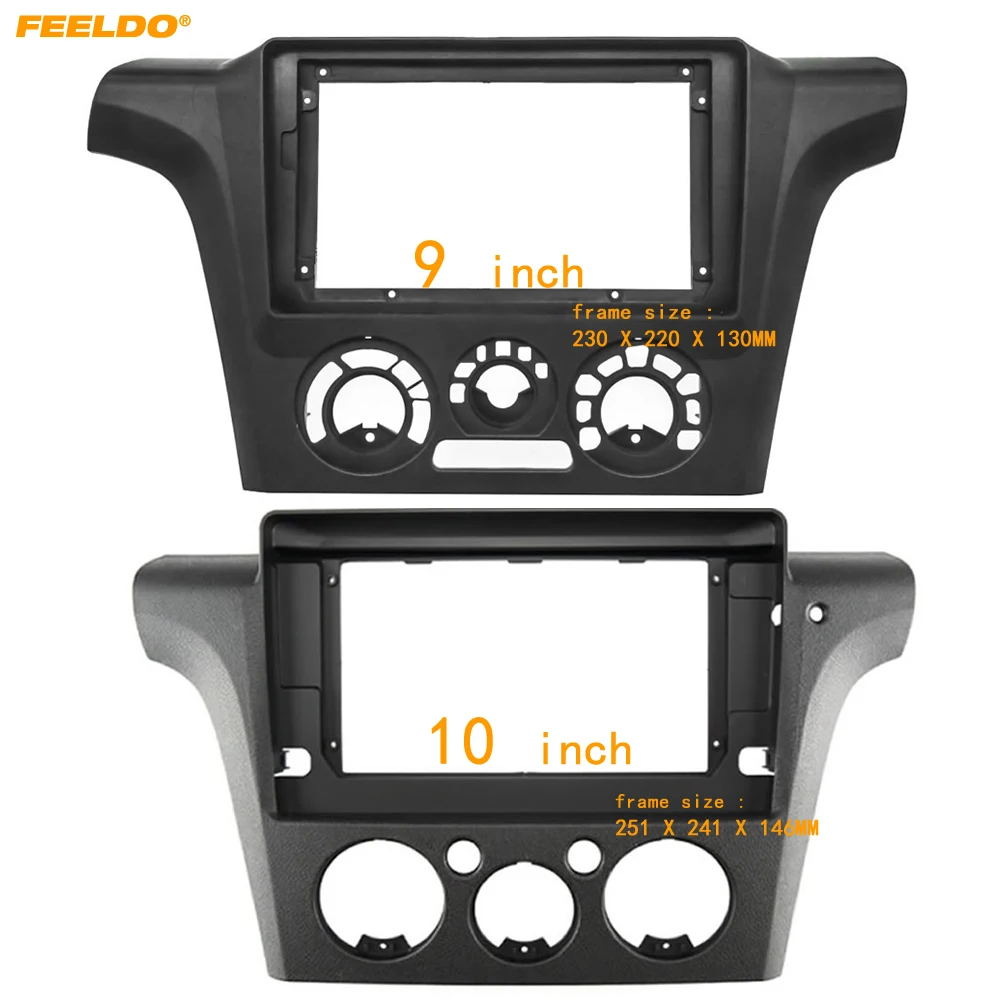 

FEELDO Car Audio 10.1" Big Screen DVD Fascia Frame Adapter For Mitsubishi Outlander Airtrek 2Din Dash Installation Panel Frame