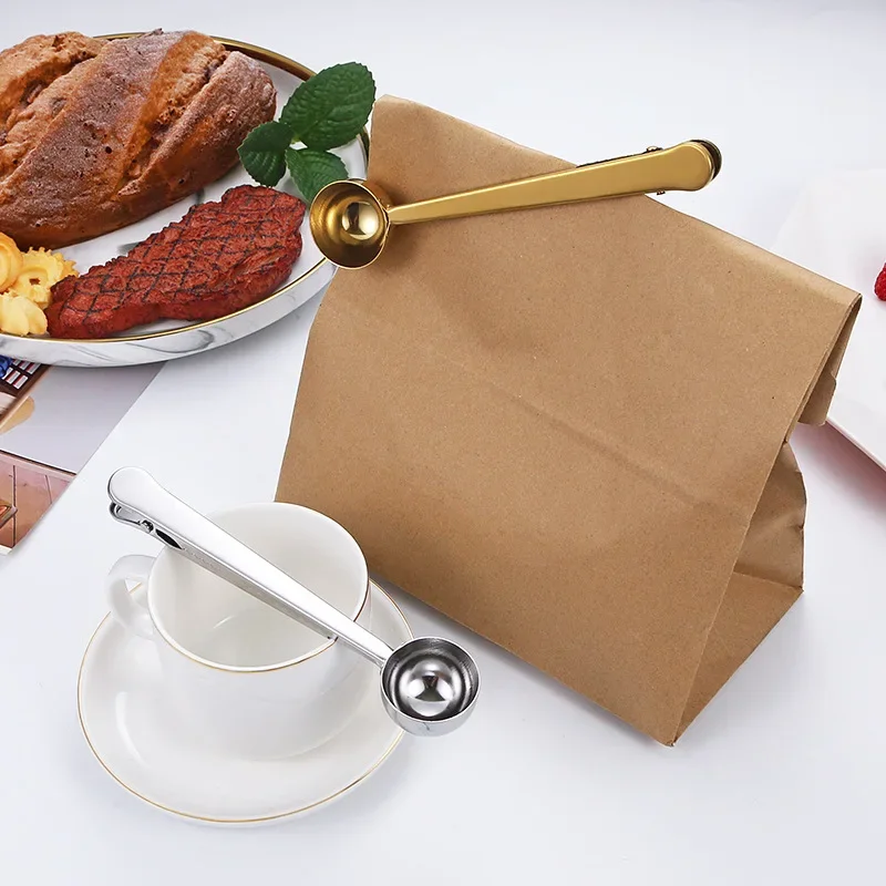 

1pc-Coffee measuring spoon multifunctional food sealing clip seasoning spoon milk powder measuring spoon baking