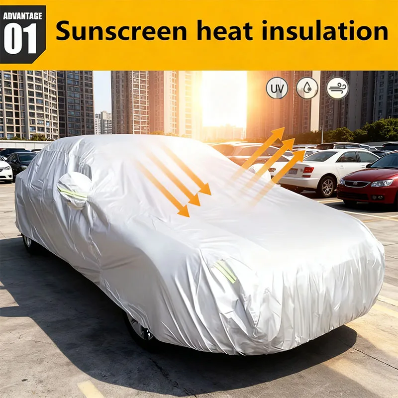 

Car cover outdoor full protection exterior snow cover sunshade dustproof protection cover universal for hatchback sedan SUV