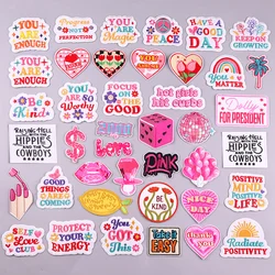 Big Pink Diamond Ring Embroidered Patches On Clothes Sticker DIY Love Iron On Patches For Clothing Jackets Applique