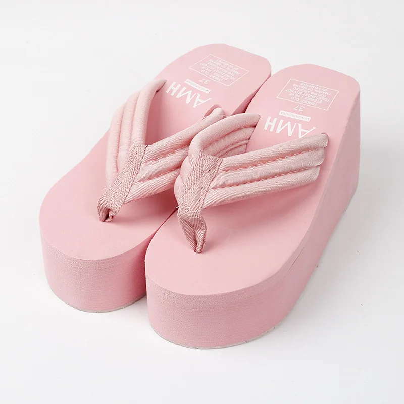 Leichte Keilabsatz-Flip-Flops für Damen, Modische Zehensteg-Plattform-Sandalen, Damen-Sommer-Sandalen mit dicker Sohle, rutschfeste Strandsandalen – Detail 9