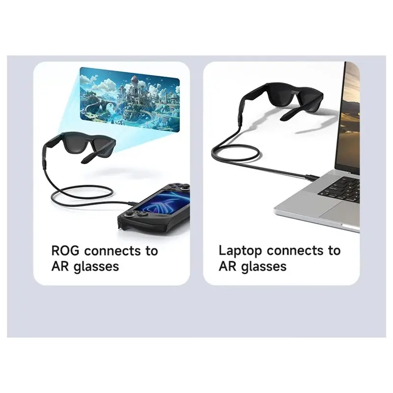 N35R-Cable USB C 1.8M For AR Smart Glasses Charging Data& Power Supply 4K60hz Wedge Plug For XREAL One/Air Ray Neo
