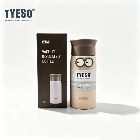 Thermos Tyeso avec design givré, en acier inoxydable, gobelet de voyage isolé, bouteille d'eau portable pour hommes et femmes.