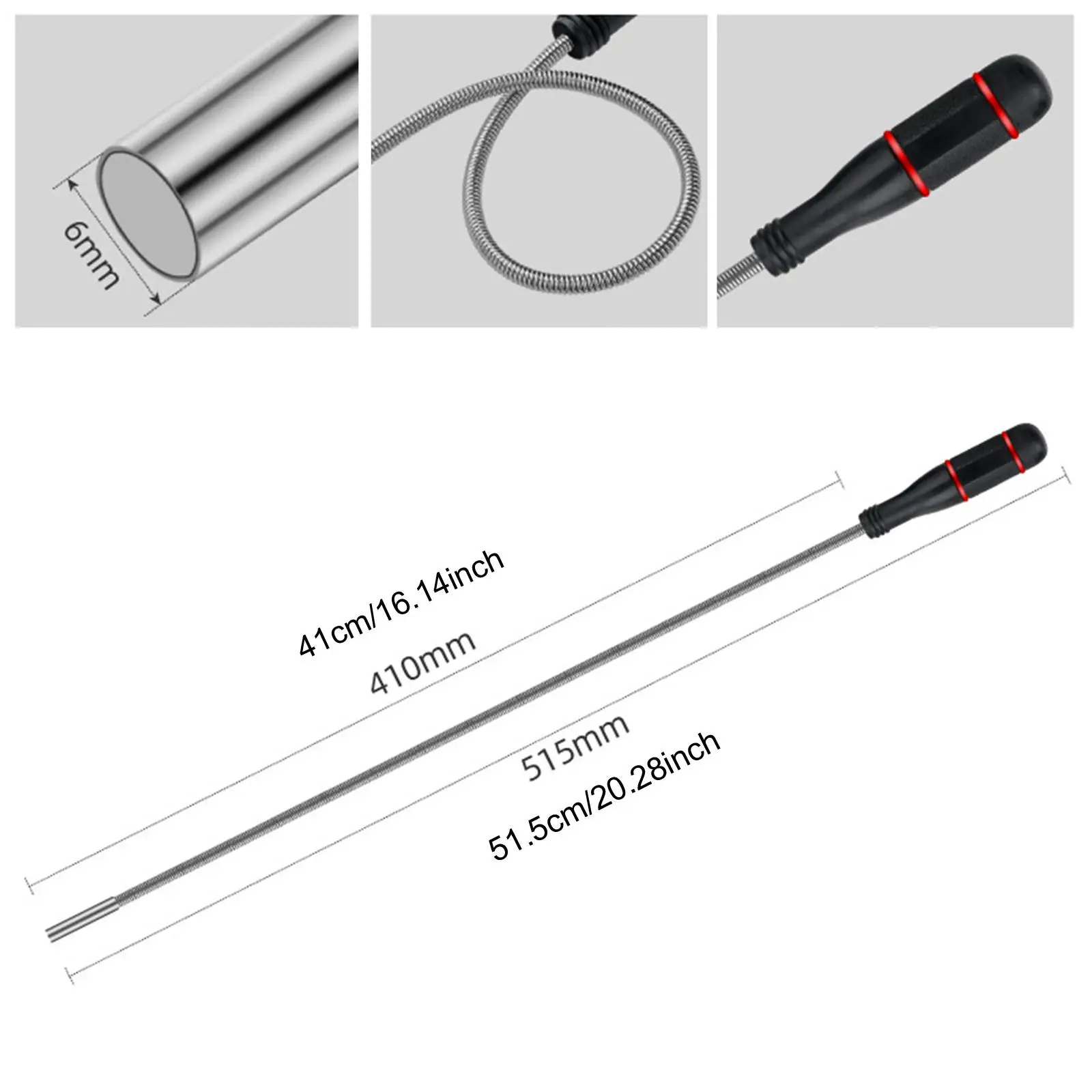 Magnetic Pick up Tool Auto Repair Gifts Flexible Portable Silver Metal 20 inch Long Powerful Heavy Duty for Metal Objects