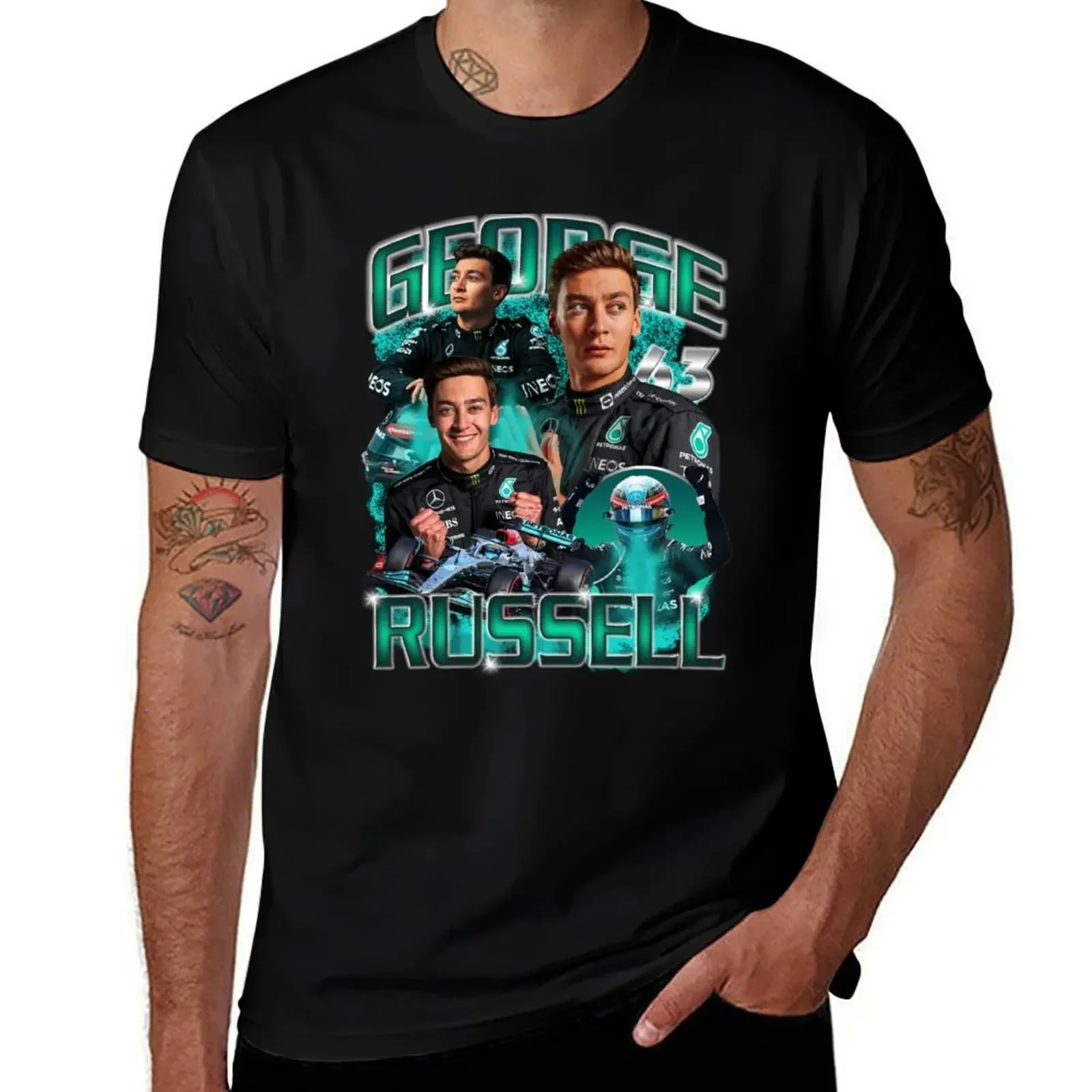 

Vintage George Russell Racing T-Shirt oversized graphic tee affliction shirts clothes outfits for men