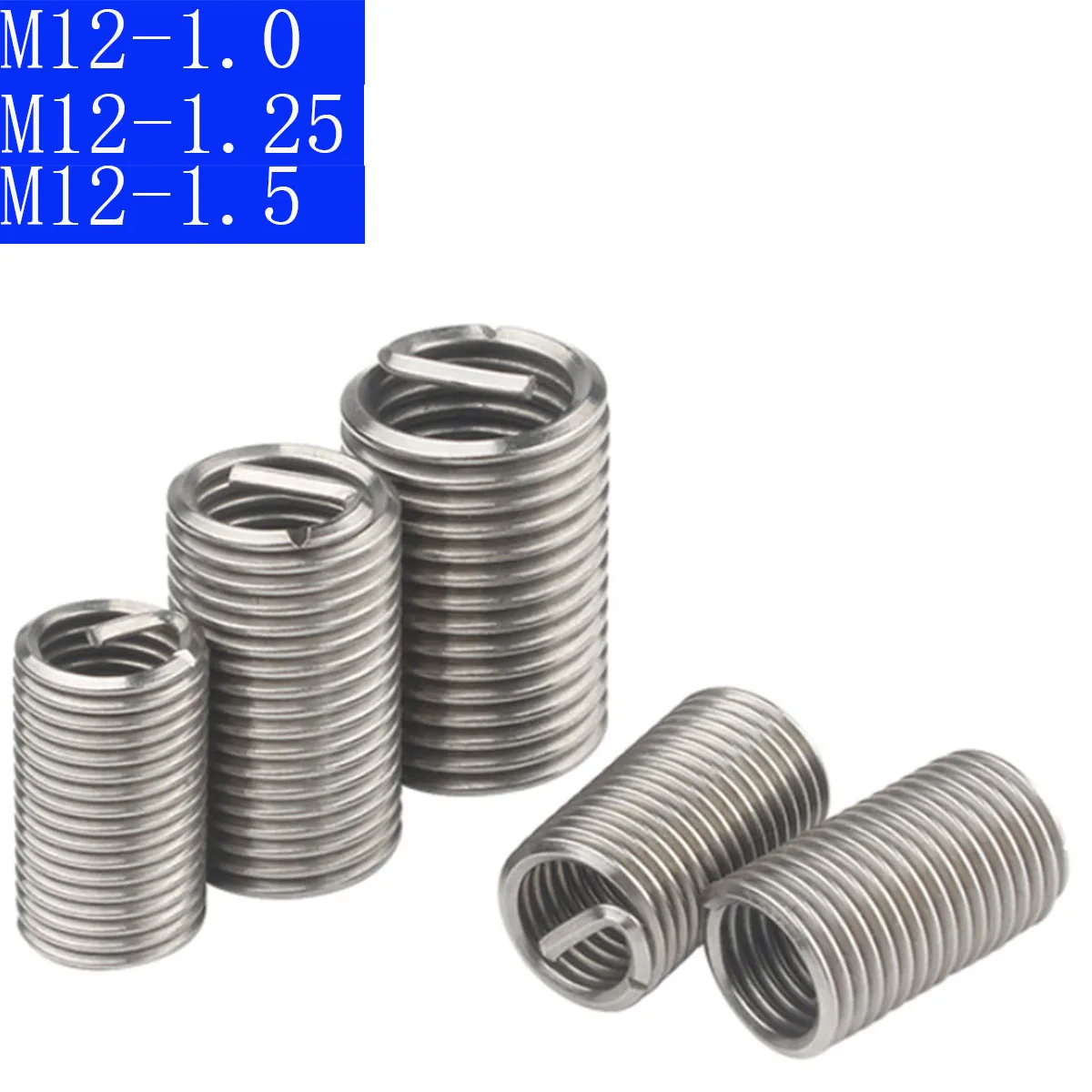 M12 - 1.0 M12-1.25 M12-1.5 304 Stainless Steel Fine Thread  Helicoil Insert Wire Threaded Inserts