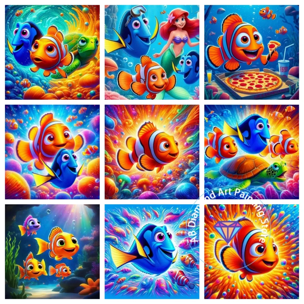

Finding Nemo Cartoon AB Diamond Drawing Kit Square Round Diamond 5D DIY New Arrival Dory Mosaic Handmade Art Gift Home Decor