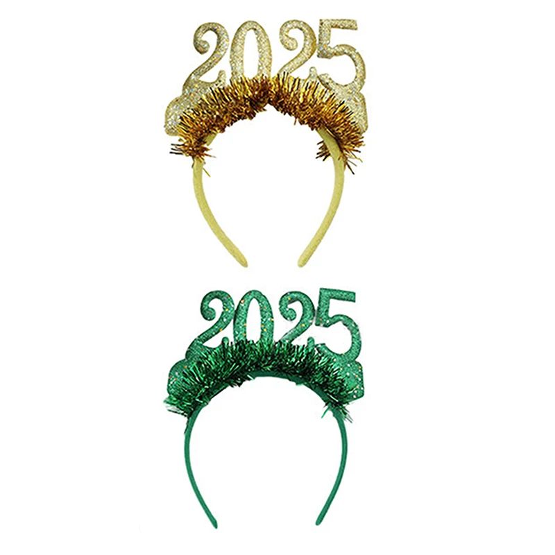 Letter 2025 Happy New Year Headband Glitter Crown Hair Hoop Christmas Headpiece Decorative Photographic Headwear Party Decor image 4