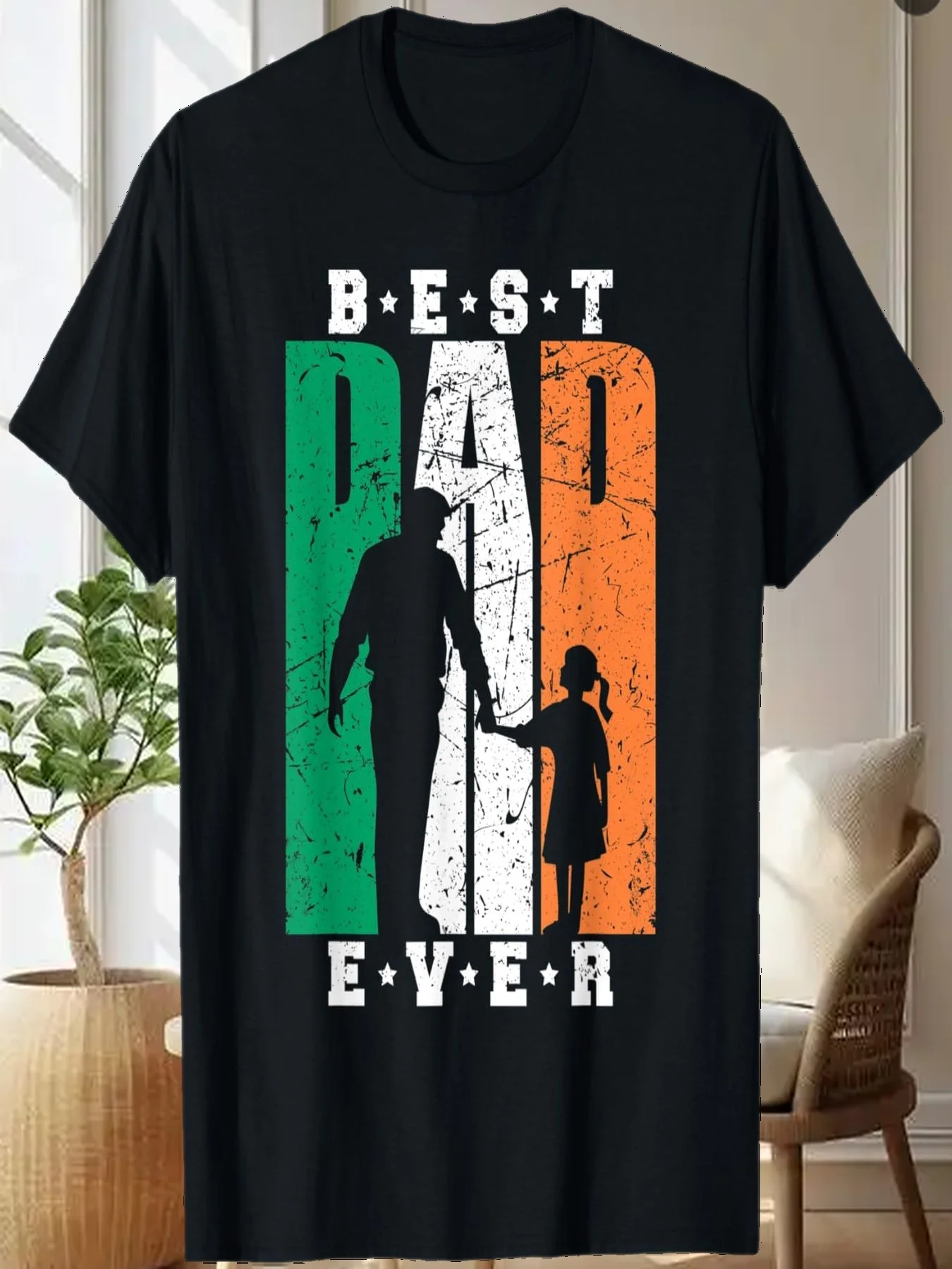 

Мужская футболка «Ирландский папа с дочкой» на День отца «Ирландский папа и девушка»