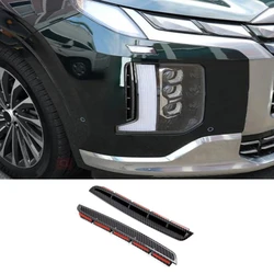 For Hyundai Palisade 2022 2023 Car Head Light Lamp Eyelid Eyerbow Cover Trim Sticker Spare Parts Accessories ABS Carbon Fiber