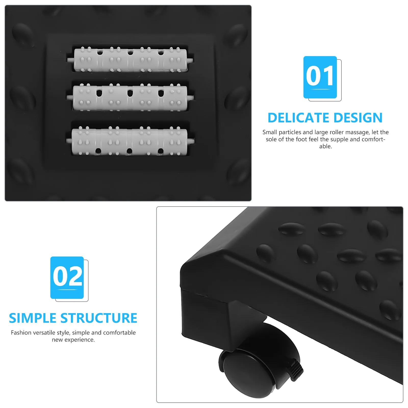 

Office Foot Stool with Anti Slip Base Adjustable Desk Footrest Ergonomic Plastic Step Stool for Work and Bathroom