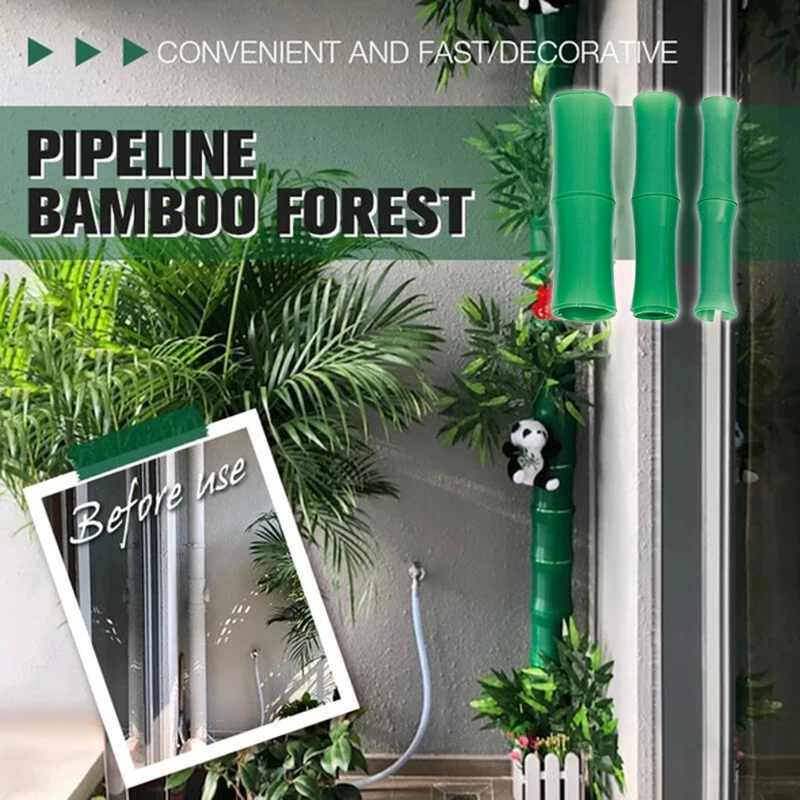 

Sewer Pipe Decoration Simulation Bamboo Pipeline Decorative Cover Pipeline Bamboo Forest Cover Home Decoration 5/12pcs