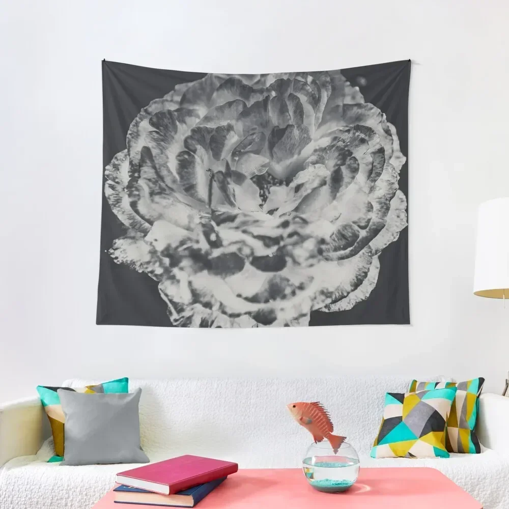 

Floral Flower Art - Retro Rose Black and White Vintage Flowers Tapestry Wall Hanging Wall Decor Home Tapestry