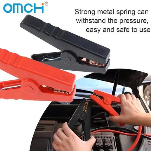 Imagen 2 del producto Abrazadera de batería eléctrica de cocodrilo, pinzas de cocodrilo, conector de prueba para cables de puente Boost, coche caravana furgoneta, 150A