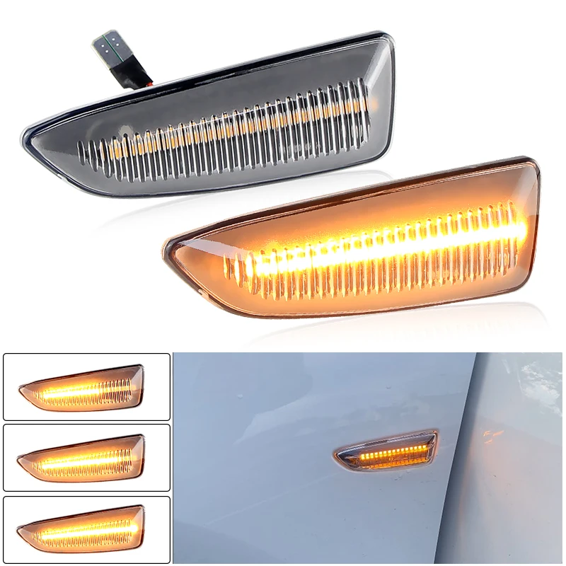 2 قطعة لأوبل فوكسهول أسترا J K كروسلاند X غراندلاند X شارة B سيارة LED أضواء العلامات الجانبية ديناميكية بدوره إشارة الوامض مصابيح #1