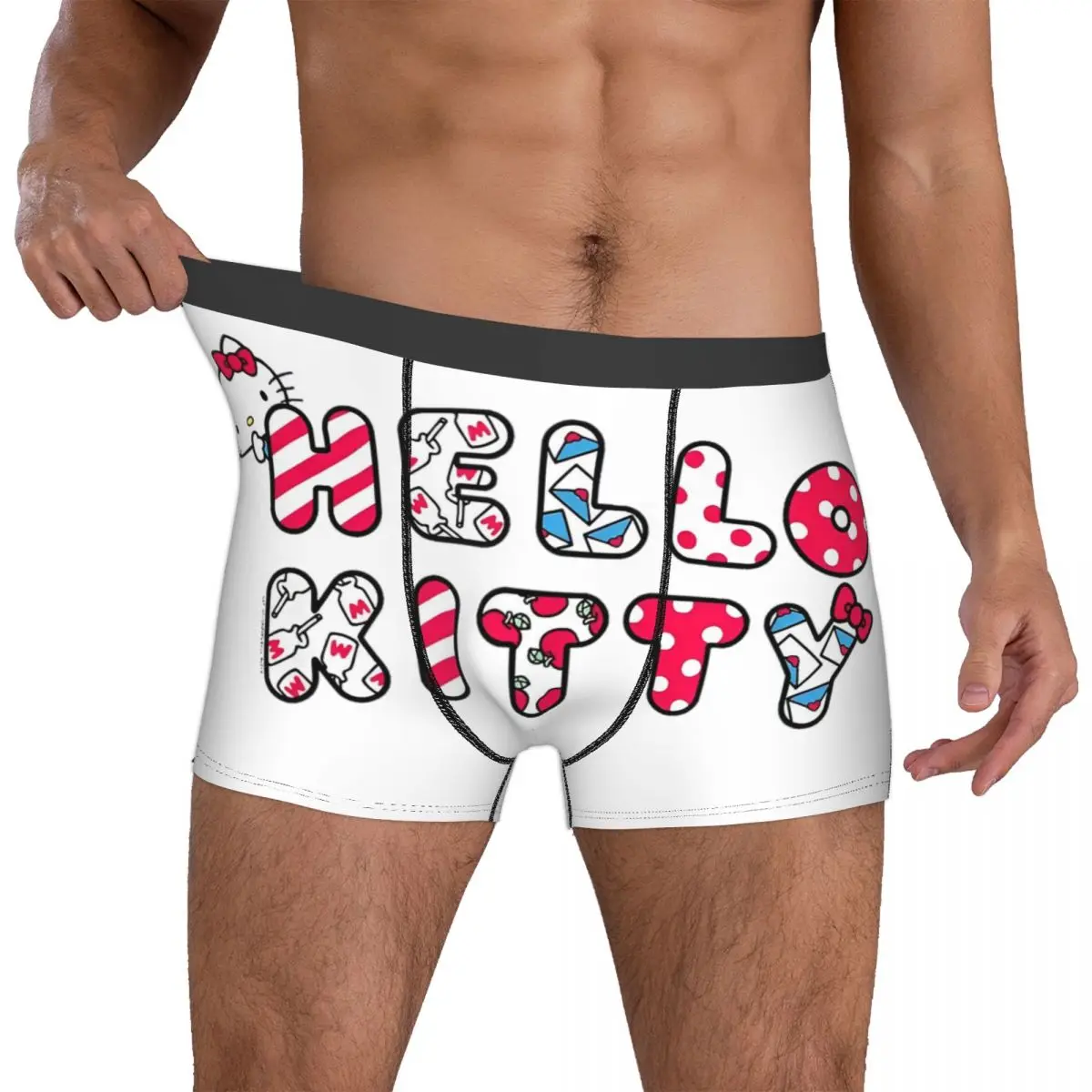 Custom Hello Kitty Logo Retro Icons Boxer Merch Boxers Briefs Funny Underwear Boxer Briefs Gag Cozy Quilt Underpants Gifts Men