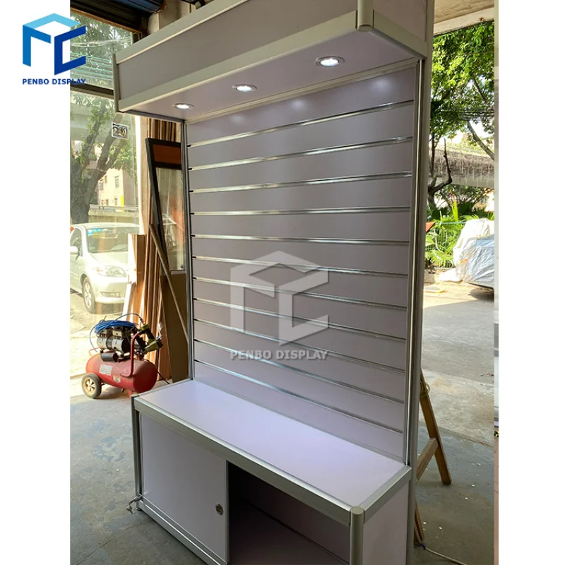 

2025customized.Retail store display shelves sale design aluminum slot plate display cabinet