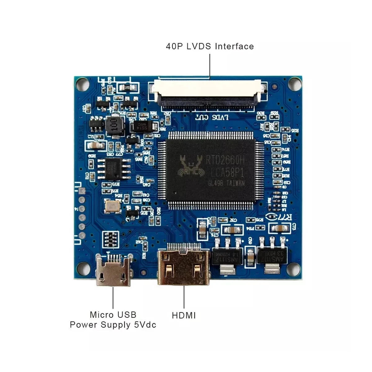 8inch HJ080IA-01E 1024X768 IPS LCD Screen With HD MI Board 5VDC Power No OSD