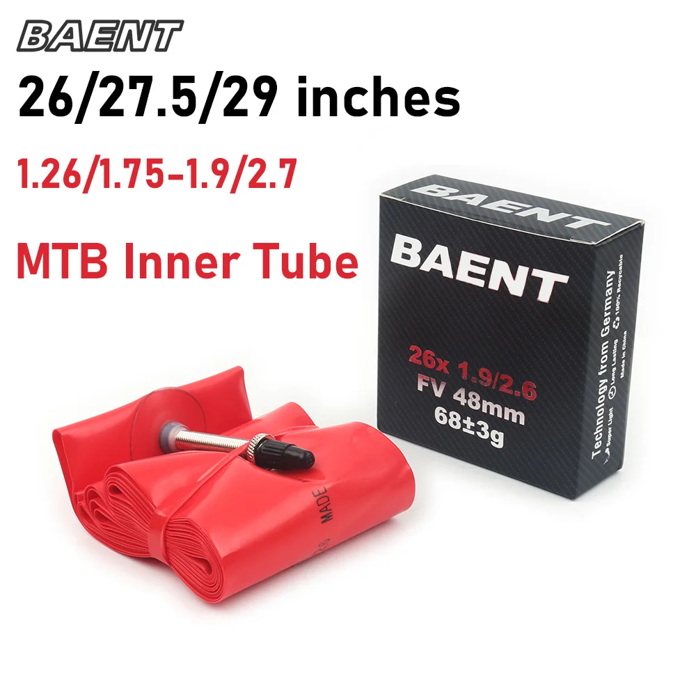 Baent Mountain Bike Inner Tube 29 Inches MTB Tire 27.5 26 Bike Tyres 48mm French Valve 1.26-1.75 1.9-2.7 Bicycle Parts