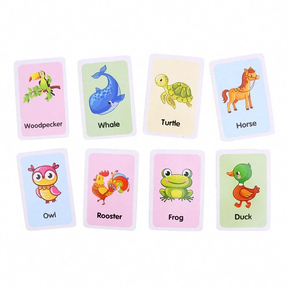 Jouets d'avertissement pour bébé, 1 pièce, jouet éducatif anglais, reconnaissance de forme, couleur, carte d'apprentissage des animaux pour enfants, jeu d'apprentissage précoce