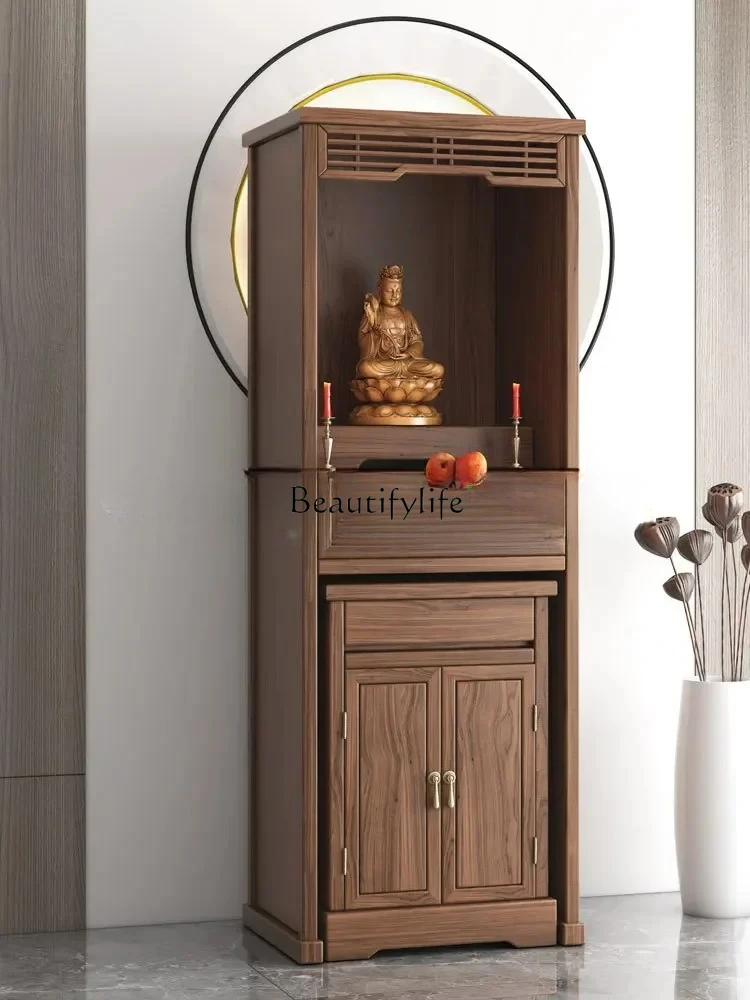 

FGNuova combinazione cinese in legno massello buddista nicchia armadio verticale moderno semplice famiglia dio della ricchezza B