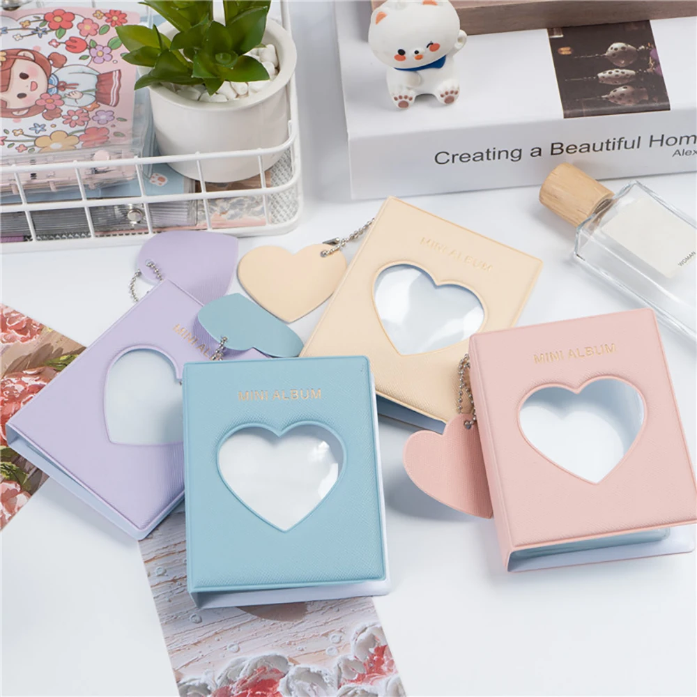 3 Inch Photocard Holder Sweet Heart Love Shape Hollow Photo Album  Card Binder Mini Star Pictures Storage Collect Book