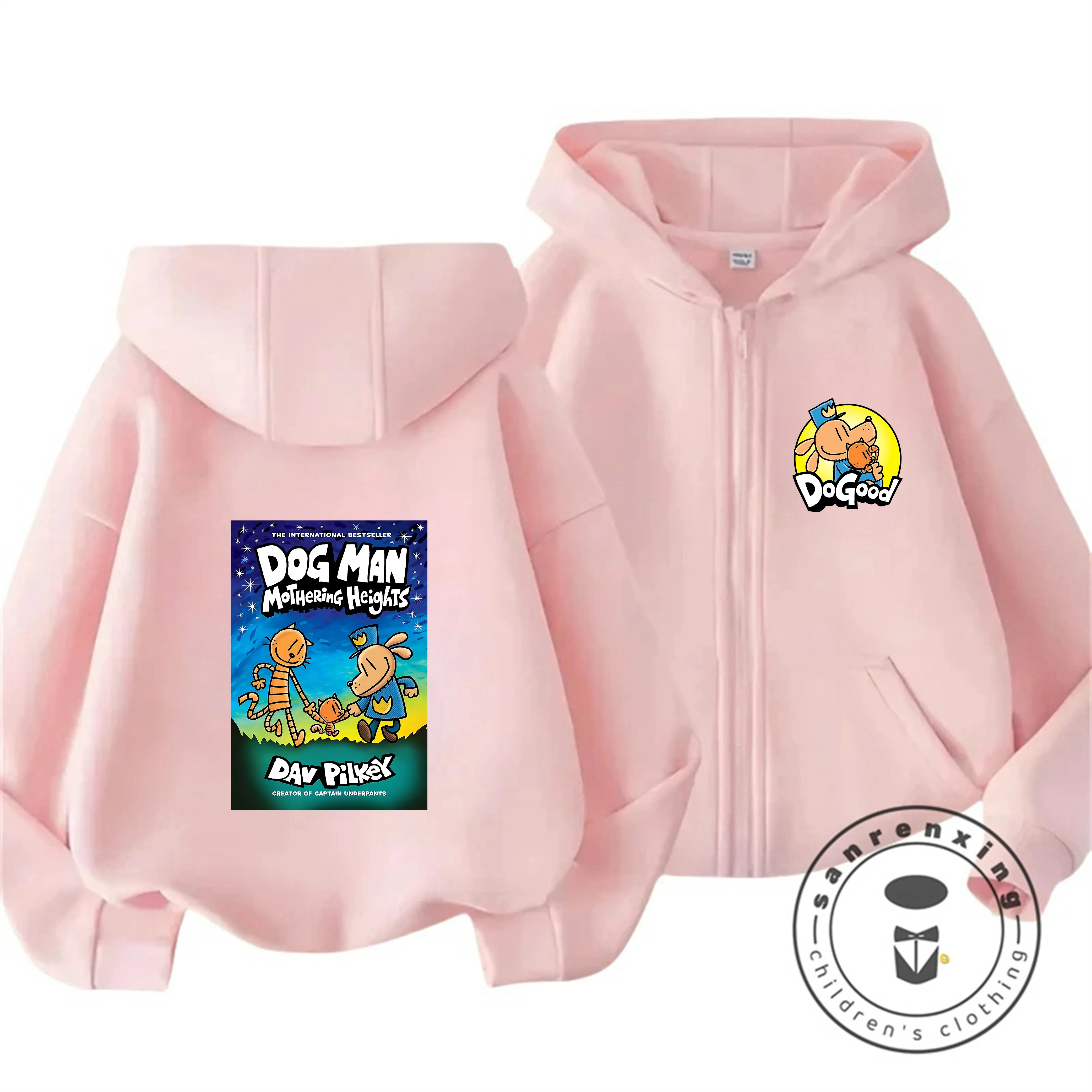 

Dog Man Cartoon Zip Up Hoodie Kids Boys Girls Autumn Winter Cute Kawaii Hooded Tops 3 14 Years