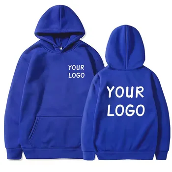 DIY Custom Your Brand LOGO  Men Women Casual Hoodie  Top Solid Color Pullover Street Personality Sweatshirt Custom Gifts 3