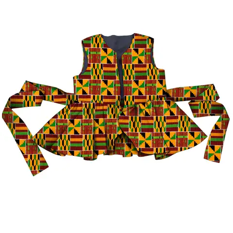 Afrikanskt tryckt toppskjorta för kvinnor Dashiki Ankara traditionell kappa batik vaxtryckt jacka med bälte bomull BRW WY11069 12 best sales Ankara-topp - №2