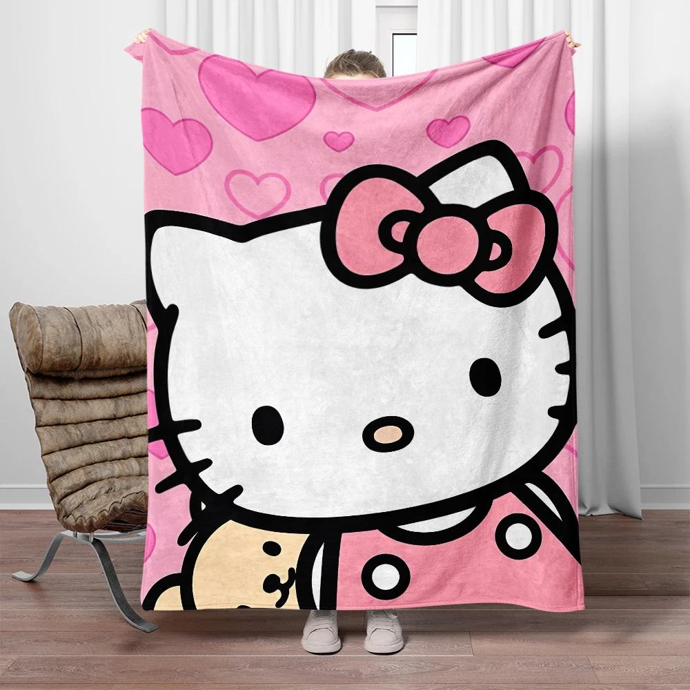 Hello Kitty blanket Sanrio adorns cute girl room to keep warm blanket super cute thin blanket  Portable  Anti-Pilling  Picnic