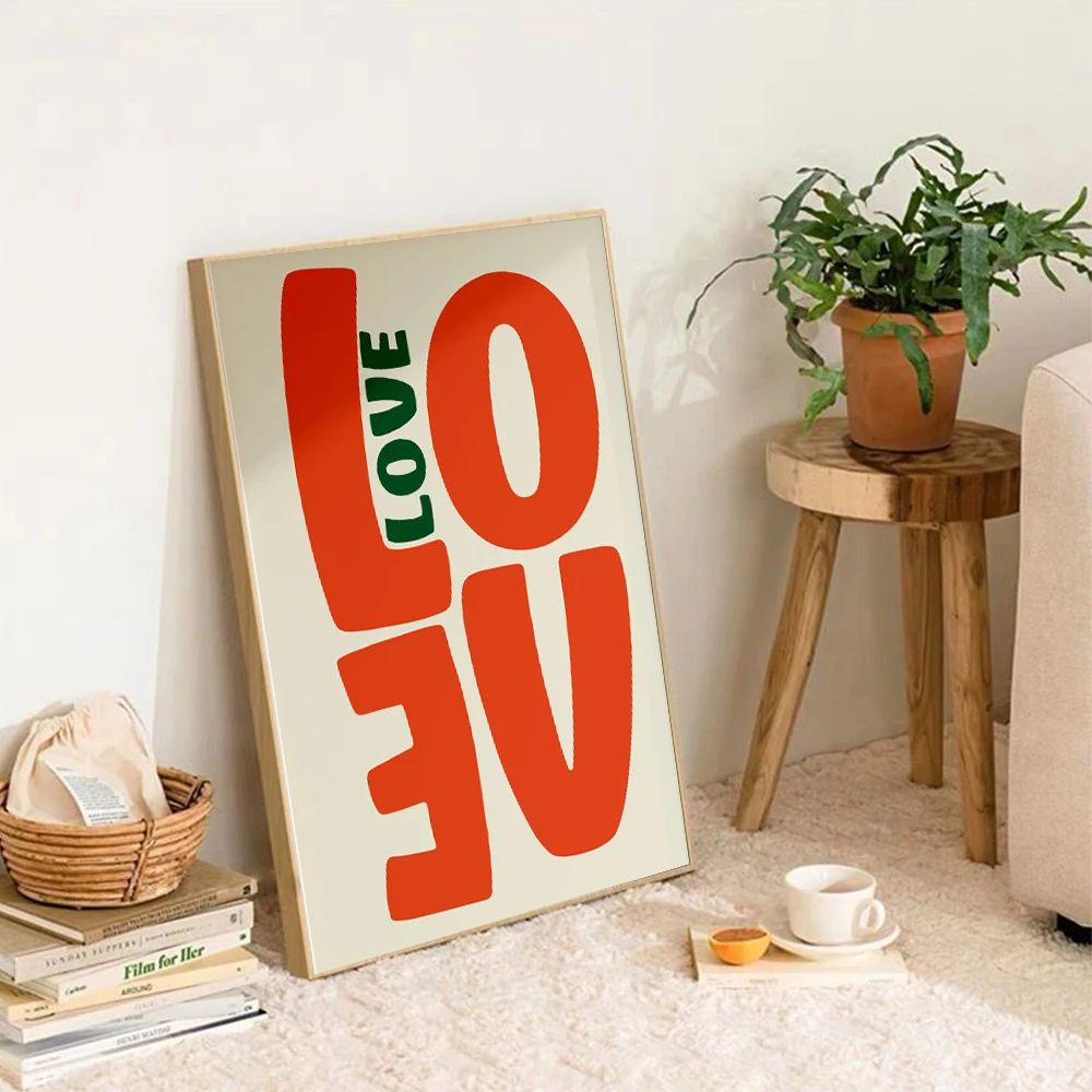 LOVE Quote Poster Red Black Blue Love Pictures Vintage Prints Wall Art Canvas Painting Bedroom Living Room Home Decorative