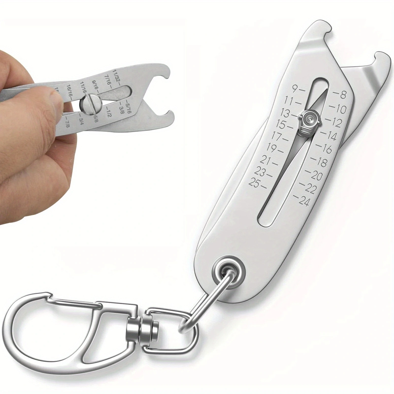 1PC Precise Bolt Size Finder Keychain,  Size Catcher, Bolt and Nut Identifier Gauge Size Gauge Precise Bolt Size Finder Keychain