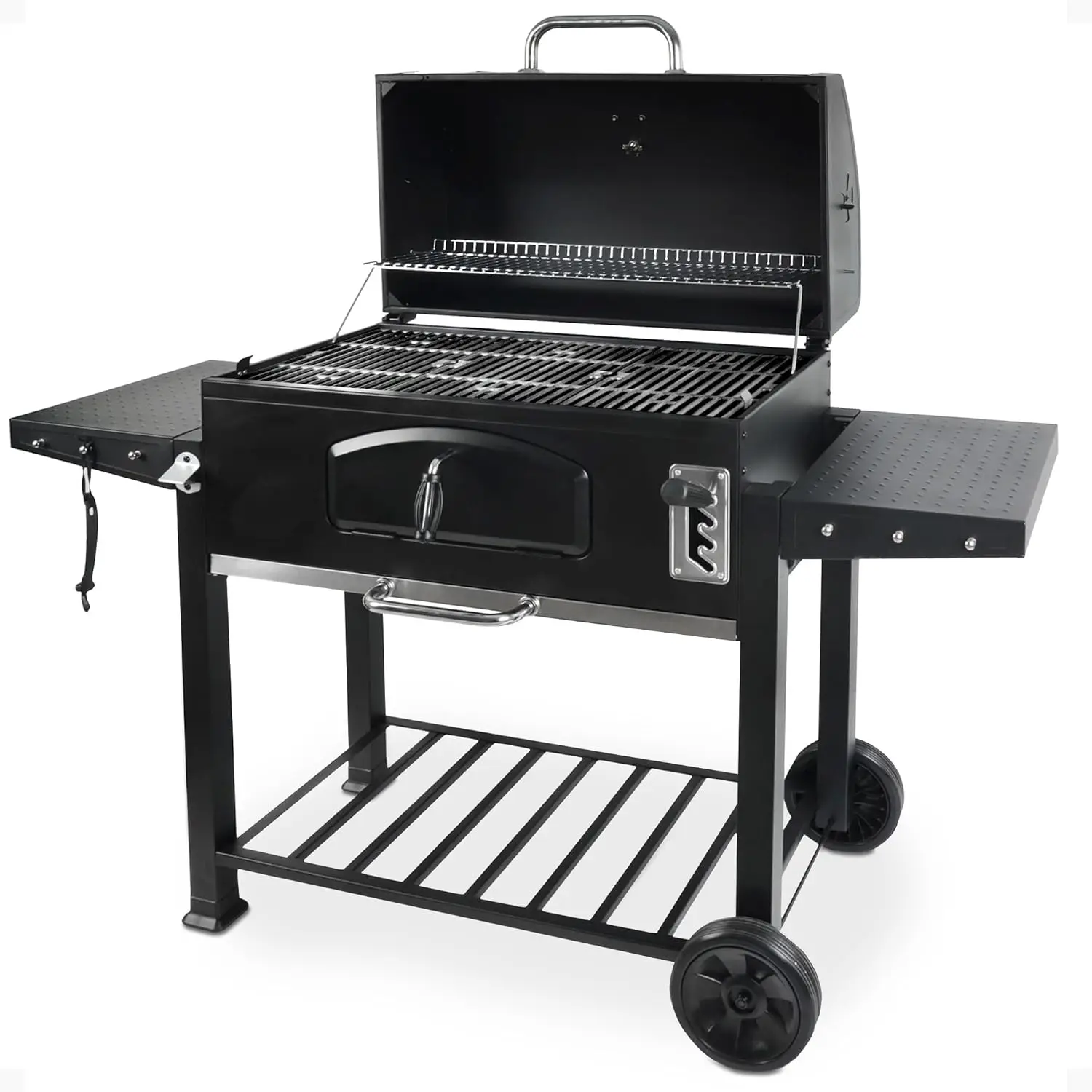 

Charcoal Grill with Large 32-Inch Cooking Area - Includes Warming Rack, Side Shelves, Bottom Storage and, Custom