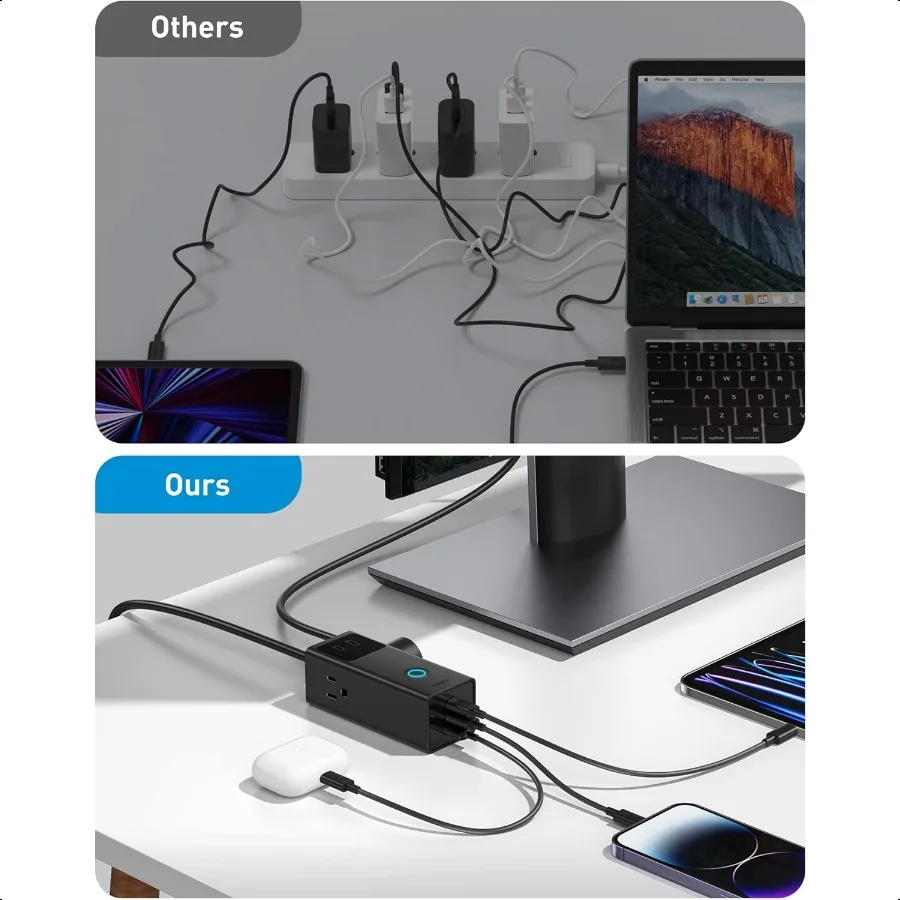 ปลั๊กพ่วงกันไฟกระชาก Baseus 1200J PD40W พร้อมที่ชาร์จ USB C  3 ช่อง AC และ 3 พอร์ต USB ชาร์จเร็ว