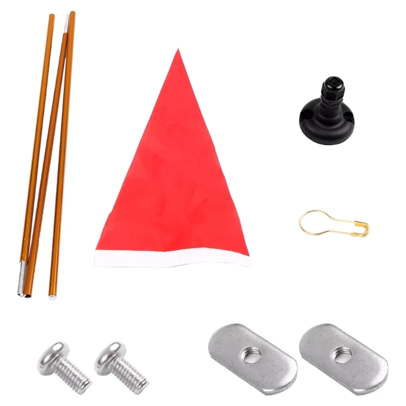 Kayak Flags Aluminum Alloy Flagpoles Banners Set Kayak Safety Flags with Base Canoeing Accessories Easily to Install