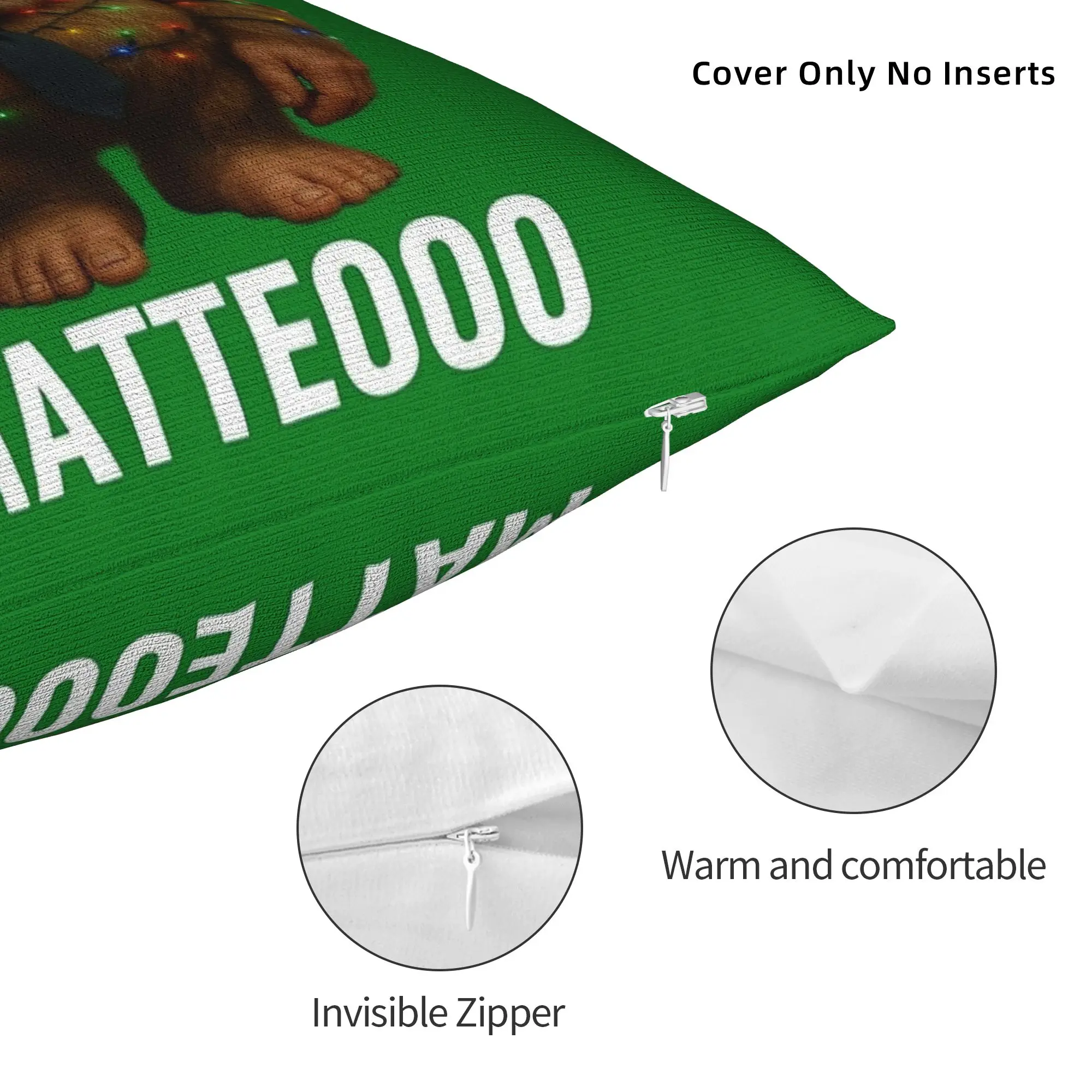 Matteo Matteooo الإيطالية Brainrot ميمي عيد الميلاد سانتا كلوز وسادة غطاء مريح غطاء الوسادة كيس وسادة لديكور المنزل الطرف #3