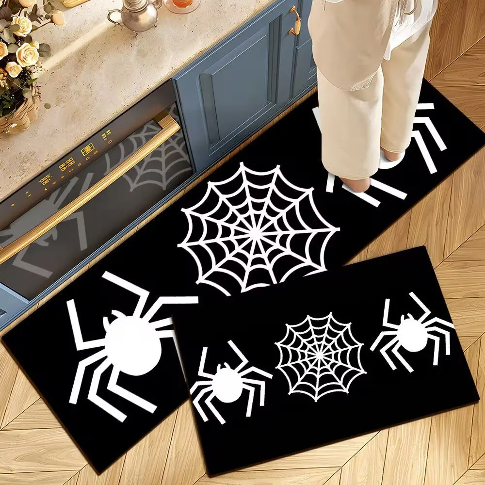 

VIKAMA Halloween Kitchen Rug - Water Absorbent, Stain Resistant, Easy to Clean, Anti-Oil, Waterproof Floor Mat for Home Decor